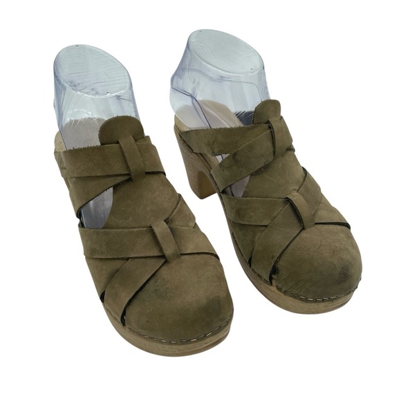 Calou Stockholm Slip On Braided Nancy Clogs With Heel Size 37 - Picture 1 of 14